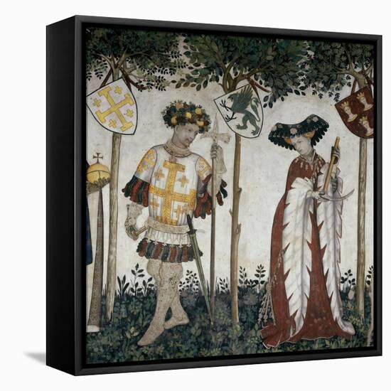 Braves and Heroines Series: Goffredo Di Buglione and Delfila-Giacomo Jaquerio-Framed Stretched Canvas