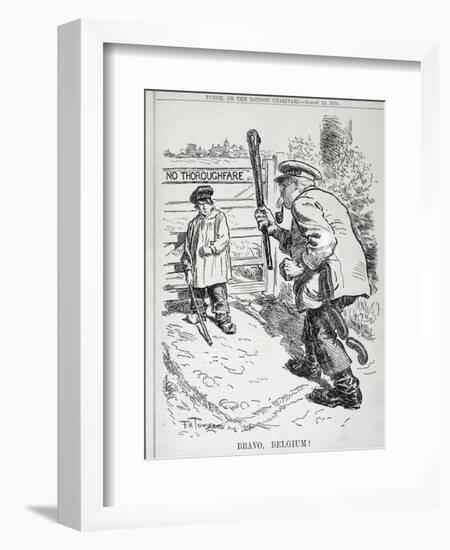 Bravo Belgium! from 'Punch' Magazine, Vol CXLVII P.143, Pub. August 12th, 1914-Frederick Henry Townsend-Framed Giclee Print