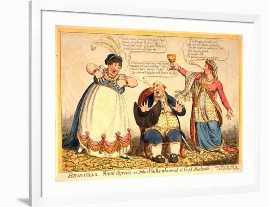 Bravuras Rival Syrens or John-Bulls Rehearsal of Capt. Macheath-null-Framed Giclee Print