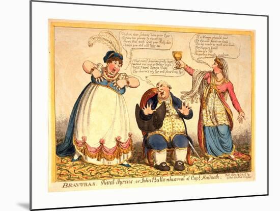 Bravuras Rival Syrens or John-Bulls Rehearsal of Capt. Macheath-null-Mounted Giclee Print