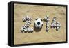 Brazil 2014 Soccer Football World Cup Message on Sand-LazyLlama-Framed Stretched Canvas
