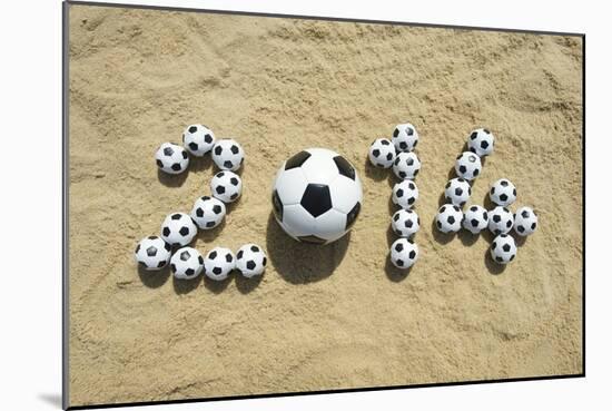 Brazil 2014 Soccer Football World Cup Message on Sand-LazyLlama-Mounted Photographic Print