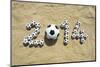 Brazil 2014 Soccer Football World Cup Message on Sand-LazyLlama-Mounted Photographic Print