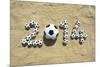 Brazil 2014 Soccer Football World Cup Message on Sand-LazyLlama-Mounted Photographic Print