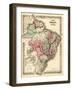 Brazil and Guayana - Panoramic Map-Lantern Press-Framed Art Print