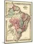 Brazil and Guayana - Panoramic Map-Lantern Press-Mounted Art Print