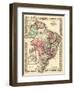 Brazil and Guayana - Panoramic Map-Lantern Press-Framed Art Print