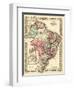 Brazil and Guayana - Panoramic Map-Lantern Press-Framed Art Print