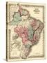 Brazil and Guayana - Panoramic Map-Lantern Press-Stretched Canvas