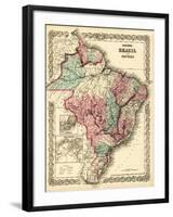 Brazil and Guayana - Panoramic Map-Lantern Press-Framed Art Print
