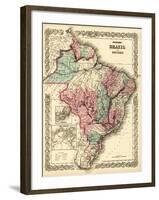 Brazil and Guayana - Panoramic Map-Lantern Press-Framed Art Print