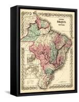 Brazil and Guayana - Panoramic Map-Lantern Press-Framed Stretched Canvas