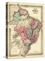 Brazil and Guayana - Panoramic Map-Lantern Press-Stretched Canvas