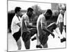 Brazil and Santos Football Star Pele Walks Along Tarmac Arriving at Ringway from London Airport-null-Mounted Photographic Print