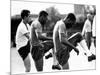 Brazil and Santos Football Star Pele Walks Along Tarmac Arriving at Ringway from London Airport-null-Mounted Photographic Print