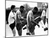 Brazil and Santos Football Star Pele Walks Along Tarmac Arriving at Ringway from London Airport-null-Mounted Photographic Print