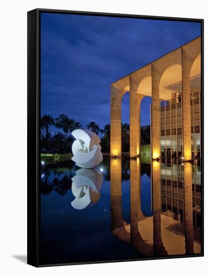 Brazil, Brasilia, Distrito Federal, Palacio De Itamaraty-Alex Robinson-Framed Stretched Canvas