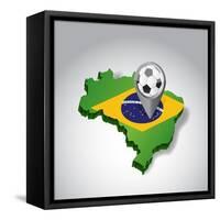 Brazil. Brazilian Soccer Concept Illustration-alexmillos-Framed Stretched Canvas