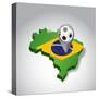 Brazil. Brazilian Soccer Concept Illustration-alexmillos-Stretched Canvas