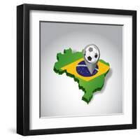 Brazil. Brazilian Soccer Concept Illustration-alexmillos-Framed Art Print