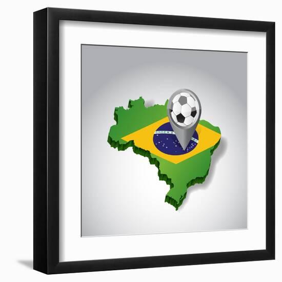 Brazil. Brazilian Soccer Concept Illustration-alexmillos-Framed Art Print