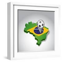 Brazil. Brazilian Soccer Concept Illustration-alexmillos-Framed Art Print
