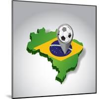 Brazil. Brazilian Soccer Concept Illustration-alexmillos-Mounted Art Print