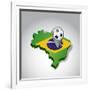 Brazil. Brazilian Soccer Concept Illustration-alexmillos-Framed Art Print