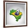 Brazil. Brazilian Soccer Concept Illustration-alexmillos-Framed Art Print