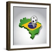 Brazil. Brazilian Soccer Concept Illustration-alexmillos-Framed Art Print