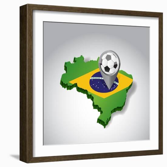 Brazil. Brazilian Soccer Concept Illustration-alexmillos-Framed Art Print