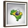 Brazil. Brazilian Soccer Concept Illustration-alexmillos-Framed Art Print