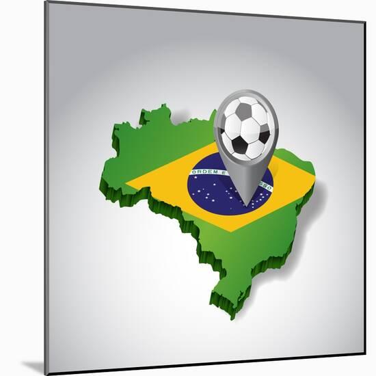 Brazil. Brazilian Soccer Concept Illustration-alexmillos-Mounted Art Print