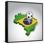 Brazil. Brazilian Soccer Concept Illustration-alexmillos-Framed Stretched Canvas