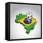 Brazil. Brazilian Soccer Concept Illustration-alexmillos-Framed Stretched Canvas