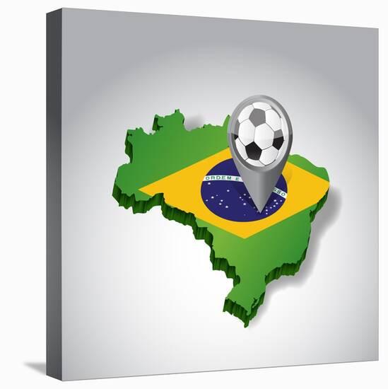 Brazil. Brazilian Soccer Concept Illustration-alexmillos-Stretched Canvas