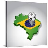 Brazil. Brazilian Soccer Concept Illustration-alexmillos-Stretched Canvas