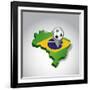 Brazil. Brazilian Soccer Concept Illustration-alexmillos-Framed Art Print