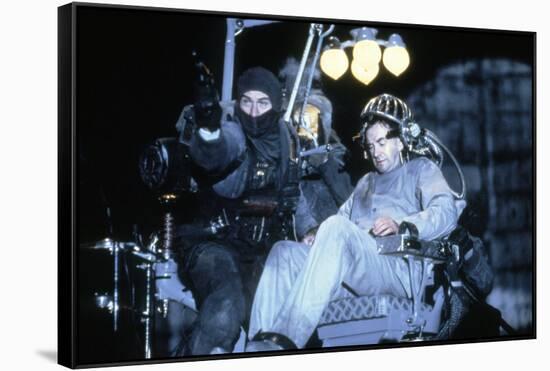 Brazil by TerryGilliam with Jonathan Pryce and Robert by Niro, 1985 (photo)-null-Framed Stretched Canvas