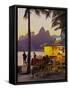Brazil, City of Rio de Janeiro, Beach Bar at the Ipanema Beach with a view of the Morro Dois Irmaos-Karol Kozlowski-Framed Stretched Canvas