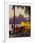 Brazil, City of Rio de Janeiro, Beach Bar at the Ipanema Beach with a view of the Morro Dois Irmaos-Karol Kozlowski-Framed Photographic Print