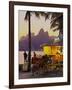 Brazil, City of Rio de Janeiro, Beach Bar at the Ipanema Beach with a view of the Morro Dois Irmaos-Karol Kozlowski-Framed Photographic Print