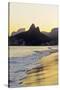 Brazil, City of Rio de Janeiro, Ipanema Beach and Morro Dois Irmaos during sunset.-Karol Kozlowski-Stretched Canvas