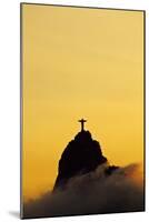 Brazil, City of Rio de Janeiro, Sunset view of the Christ the Redeemer and Corcovado Mountain.-Karol Kozlowski-Mounted Photographic Print