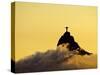 Brazil, City of Rio de Janeiro, Sunset view of the Christ the Redeemer and Corcovado Mountain.-Karol Kozlowski-Stretched Canvas