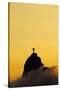 Brazil, City of Rio de Janeiro, Sunset view of the Christ the Redeemer and Corcovado Mountain.-Karol Kozlowski-Stretched Canvas