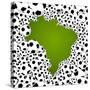 Brazil Country Shape Soccer Balls-cienpies-Stretched Canvas