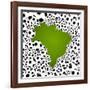 Brazil Country Shape Soccer Balls-cienpies-Framed Art Print