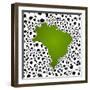 Brazil Country Shape Soccer Balls-cienpies-Framed Art Print