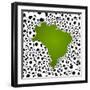 Brazil Country Shape Soccer Balls-cienpies-Framed Art Print